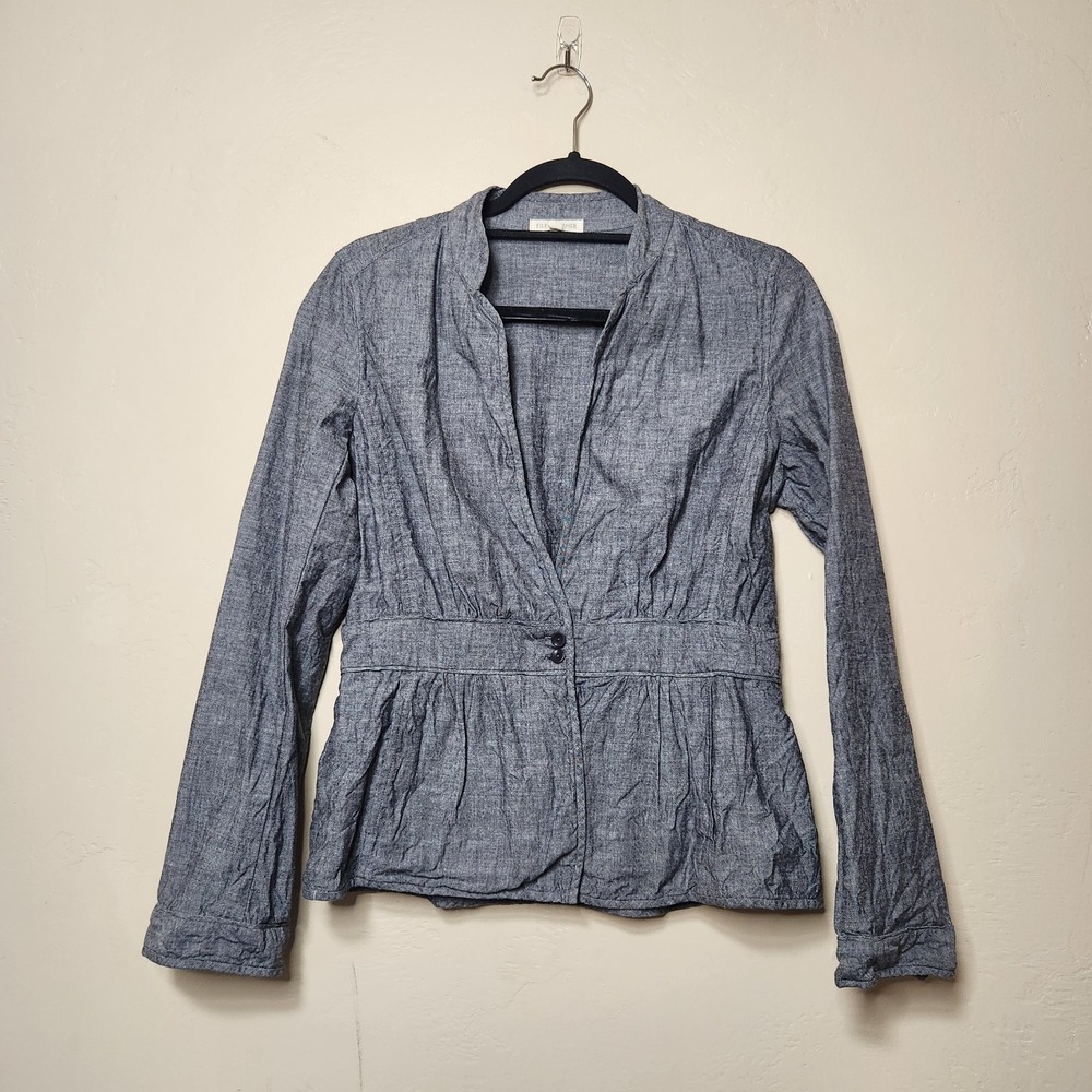 Eileen Fisher Blazer Blue Jacket Lightweight‎ Office Travel Size XS